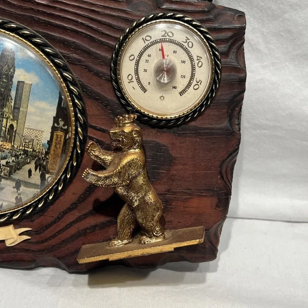 Vintage Berlin Wooden Antique Era Bubble Glass Wall Hanging Souvenir‎ ￼￼
